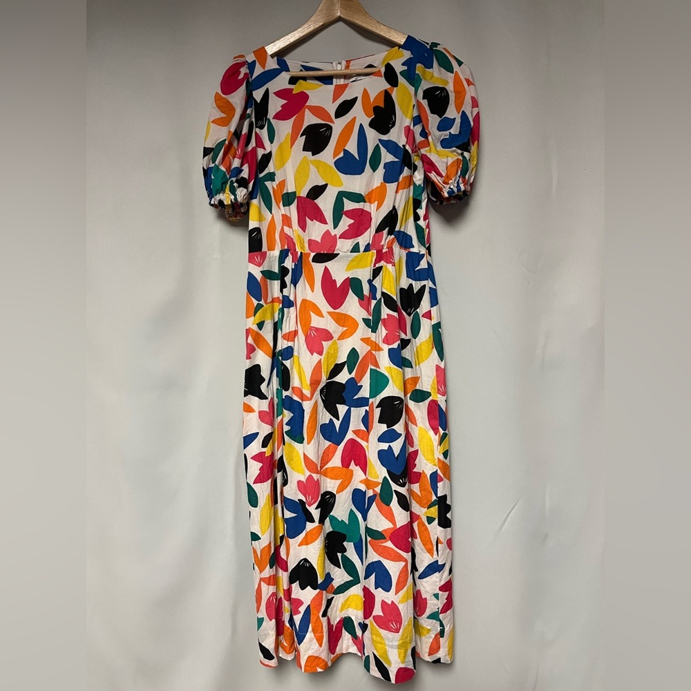 Calvin Klein Printed Puff Sleeve Maxi Dress Size 12